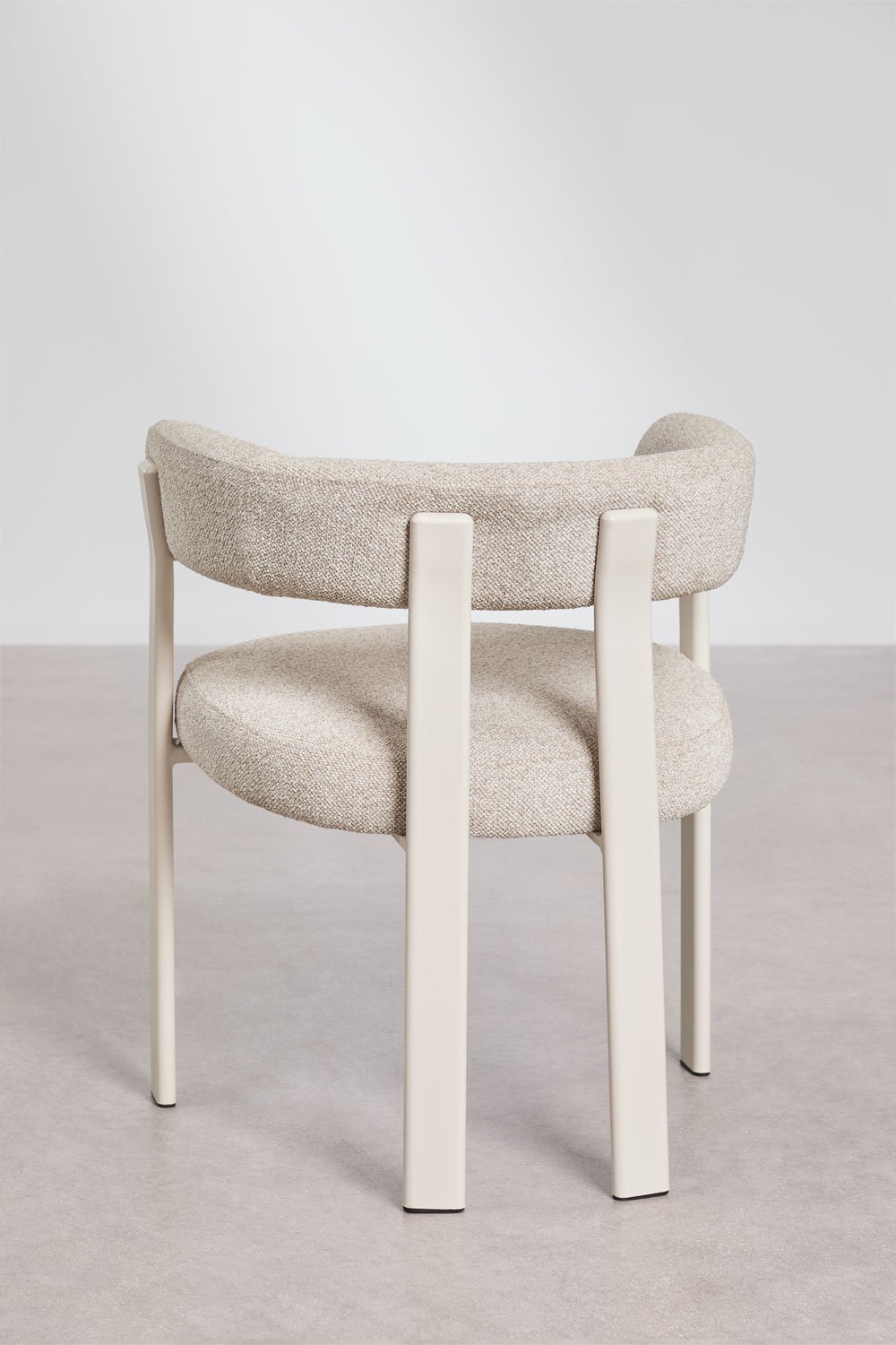 Pack de 4 chaises de salle à manger avec accoudoirs, rembourrées et en fer Jolie, image de la galerie 5