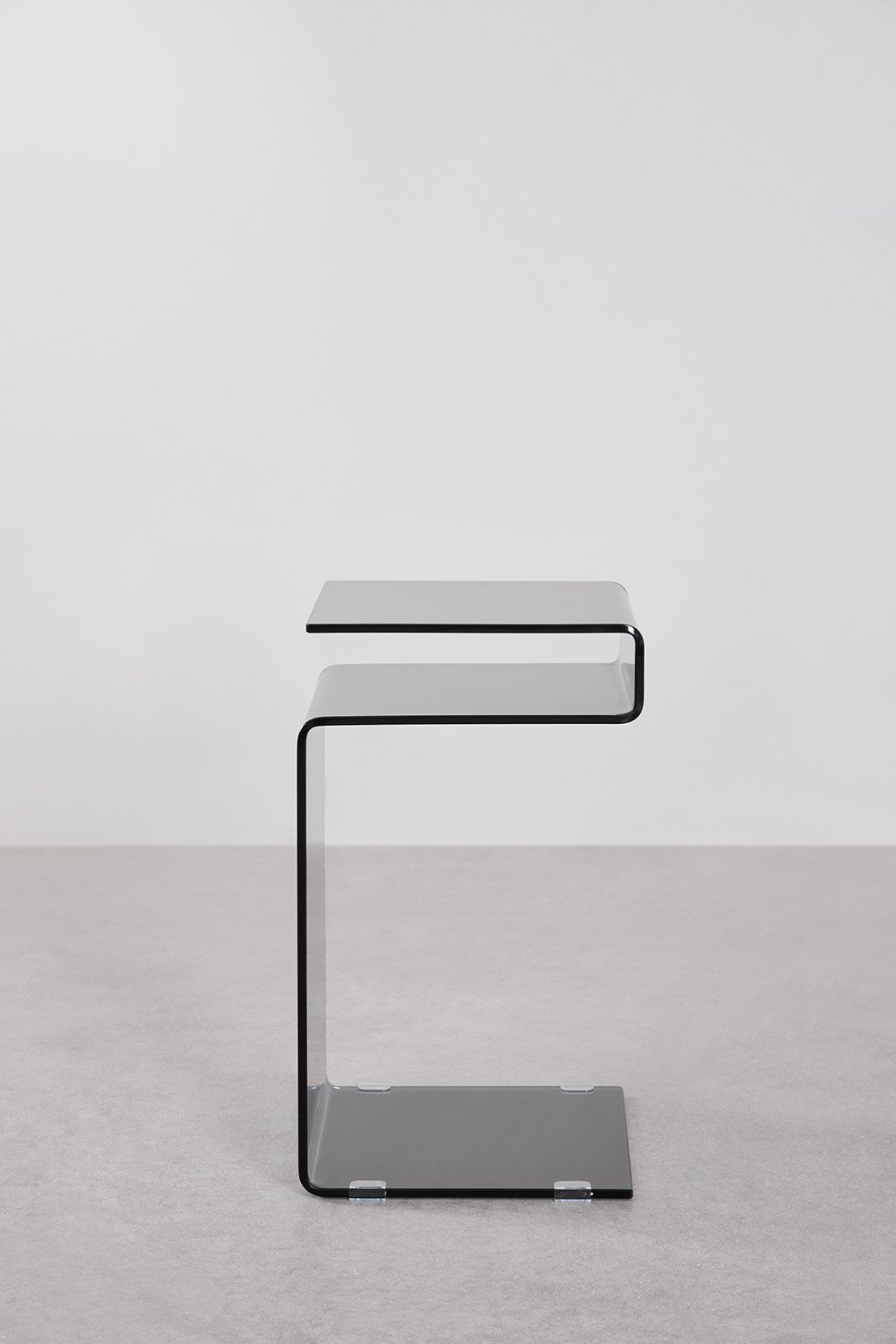 Table de chevet rectangulaire 40x35 cm en verre trempé Diora, image de la galerie 2