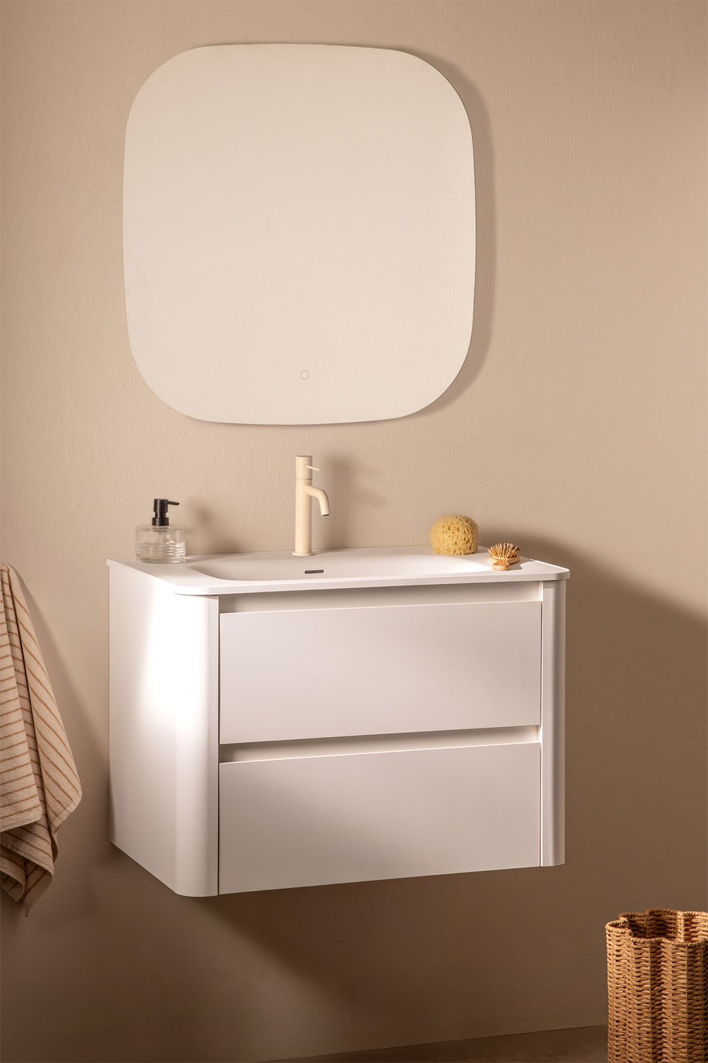 Ensemble de meubles de salle de bain en bois Egerton avec lavabo intégré, image de la galerie 1