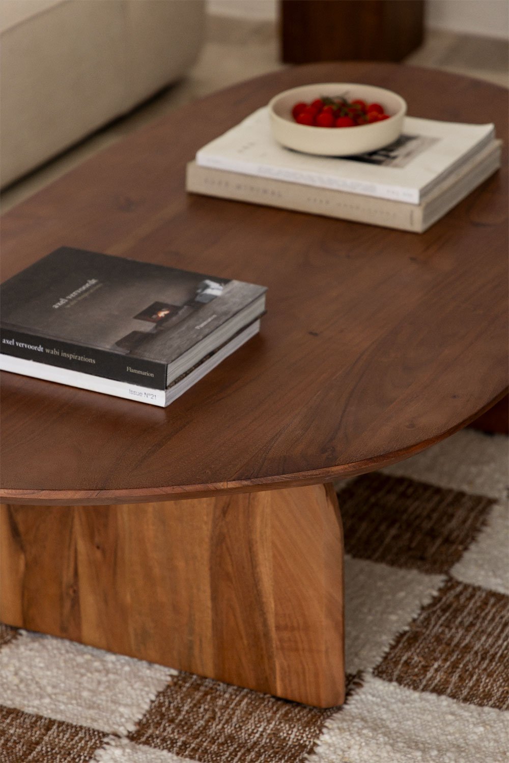 Table basse en bois d'acacia Bedum (135x80 cm), image de la galerie 2