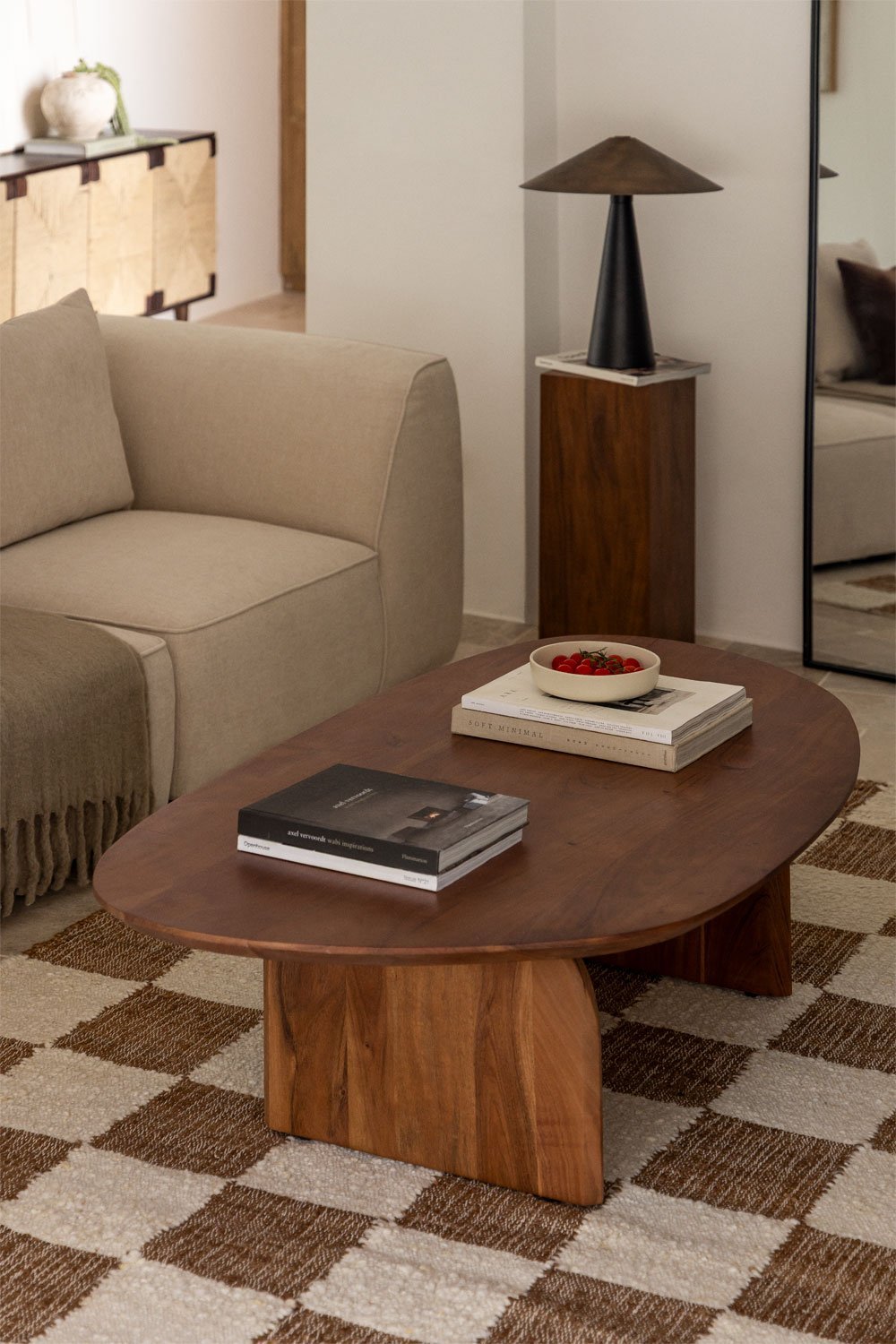 Table basse en bois d'acacia Bedum (135x80 cm), image de la galerie 1