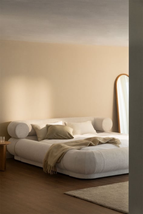 Cama en tela bouclé Bernaste - Boucle Blanc