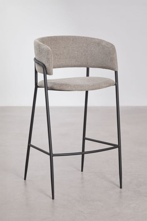 Tabouret haut rembourré Nalon - Tissu Brun Sable