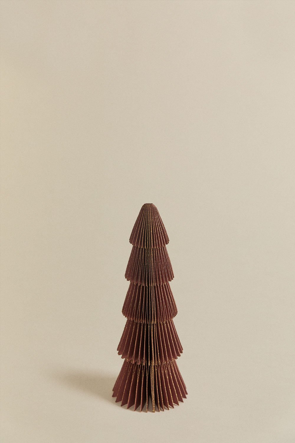 Lot de 2 sapins de Noël 15 cm en papier rouge cèdre pailleté Jesper, image de la galerie 2