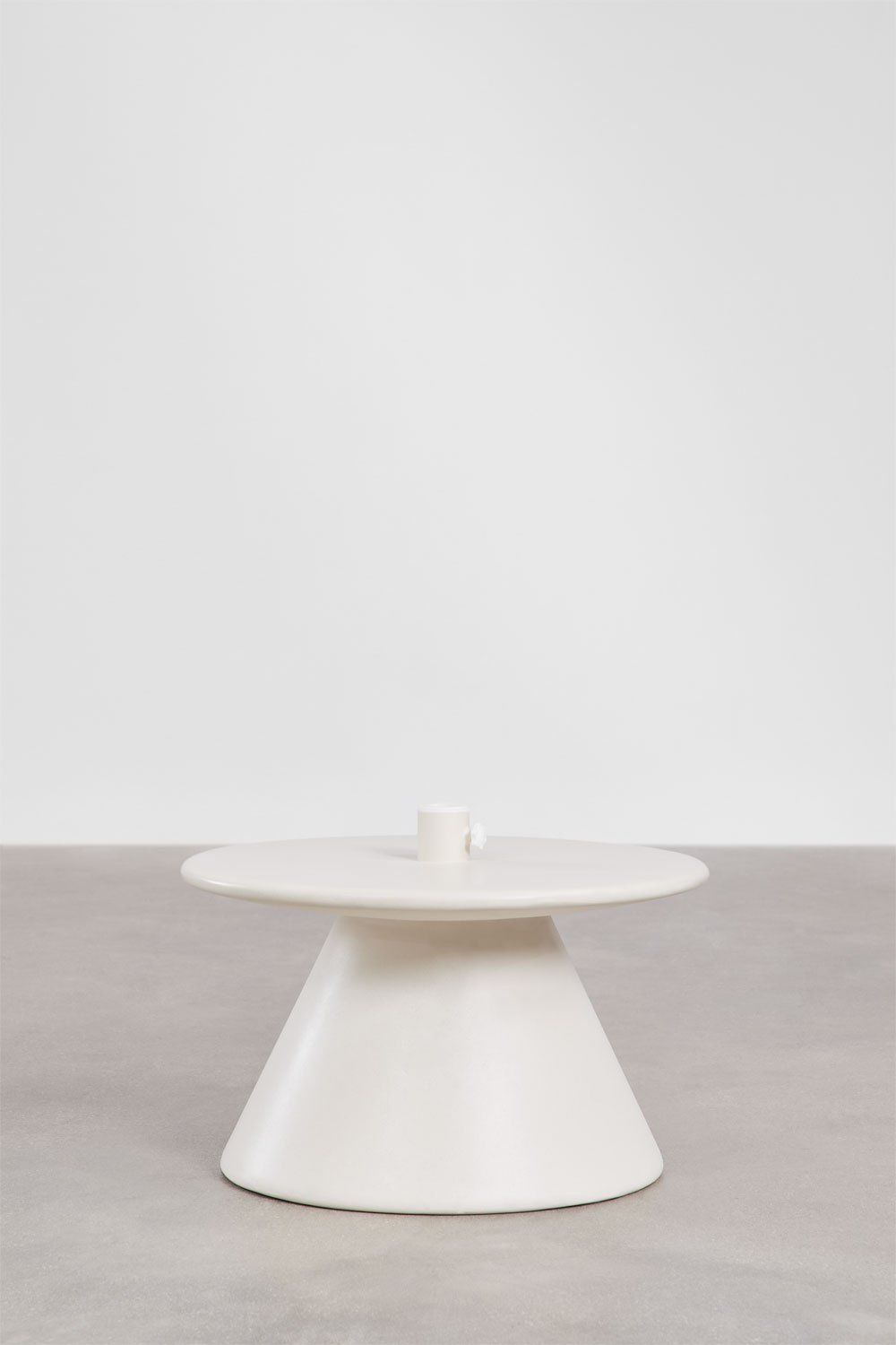 Pied de parasol avec table ronde intégrée Ø60 cm en ciment Darwys, image de la galerie 1