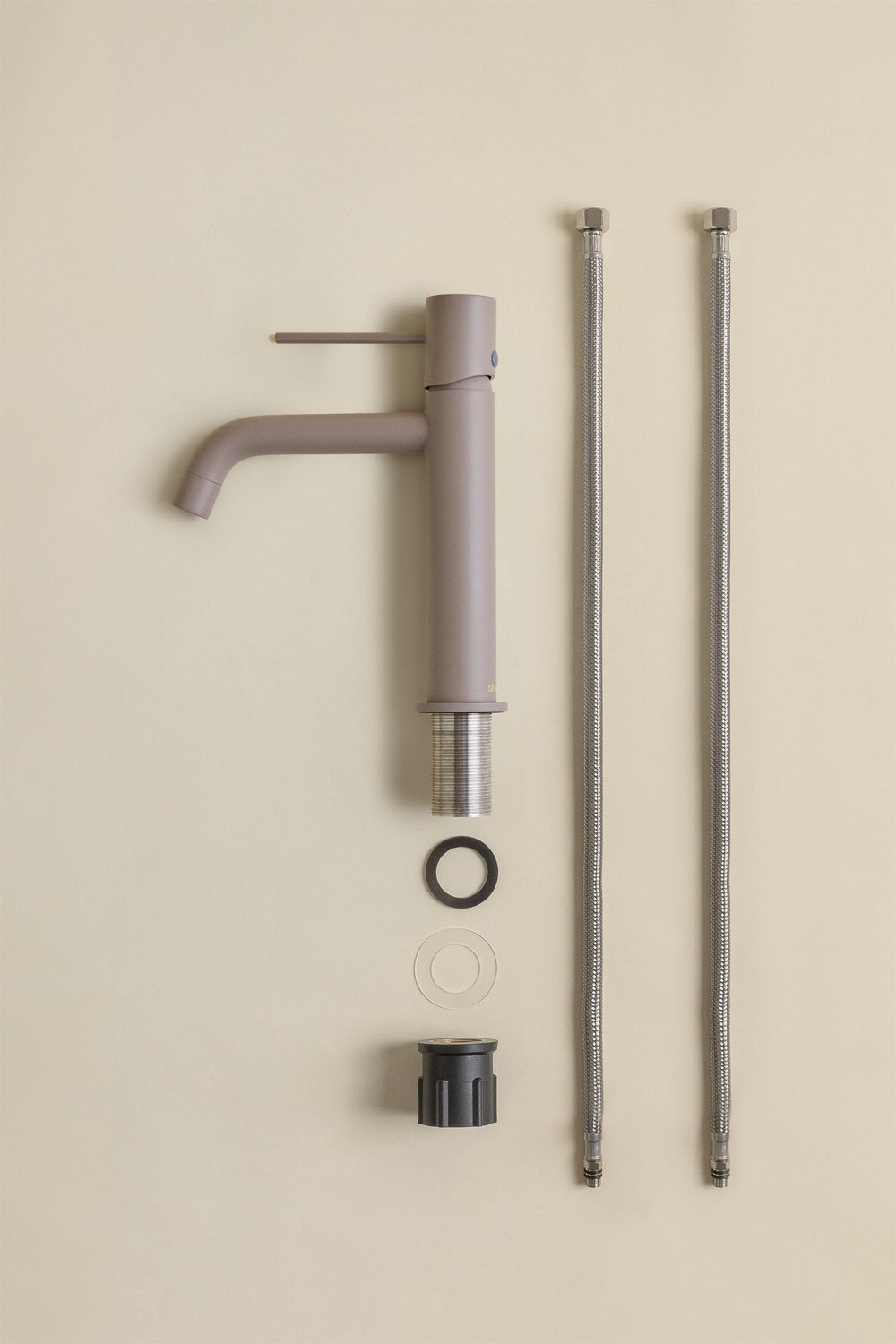 Ensemble meuble de salle de bain suspendu 40x20 cm en bois de teck avec lavabo intégré en ciment Napier, image de la galerie 6