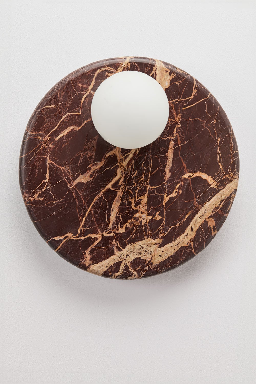 Applique murale Ø30 cm en marbre avec boule en cristal Conrad, image de la galerie 5