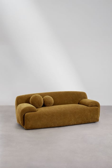 Canapé 2 places tapissé Shirina - Chenille moutarde foncée