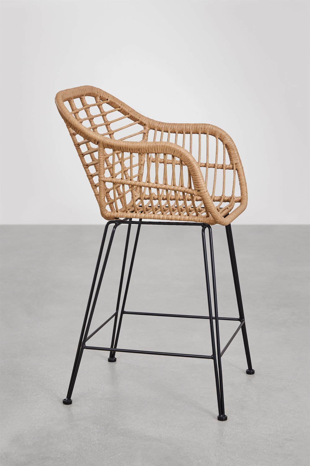 Tabouret de jardin haut en osier synthétique Zole, image de la galerie 2