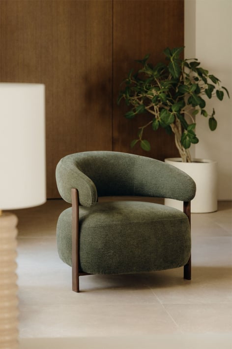 Fauteuil en tissu chenille et fer Jolie