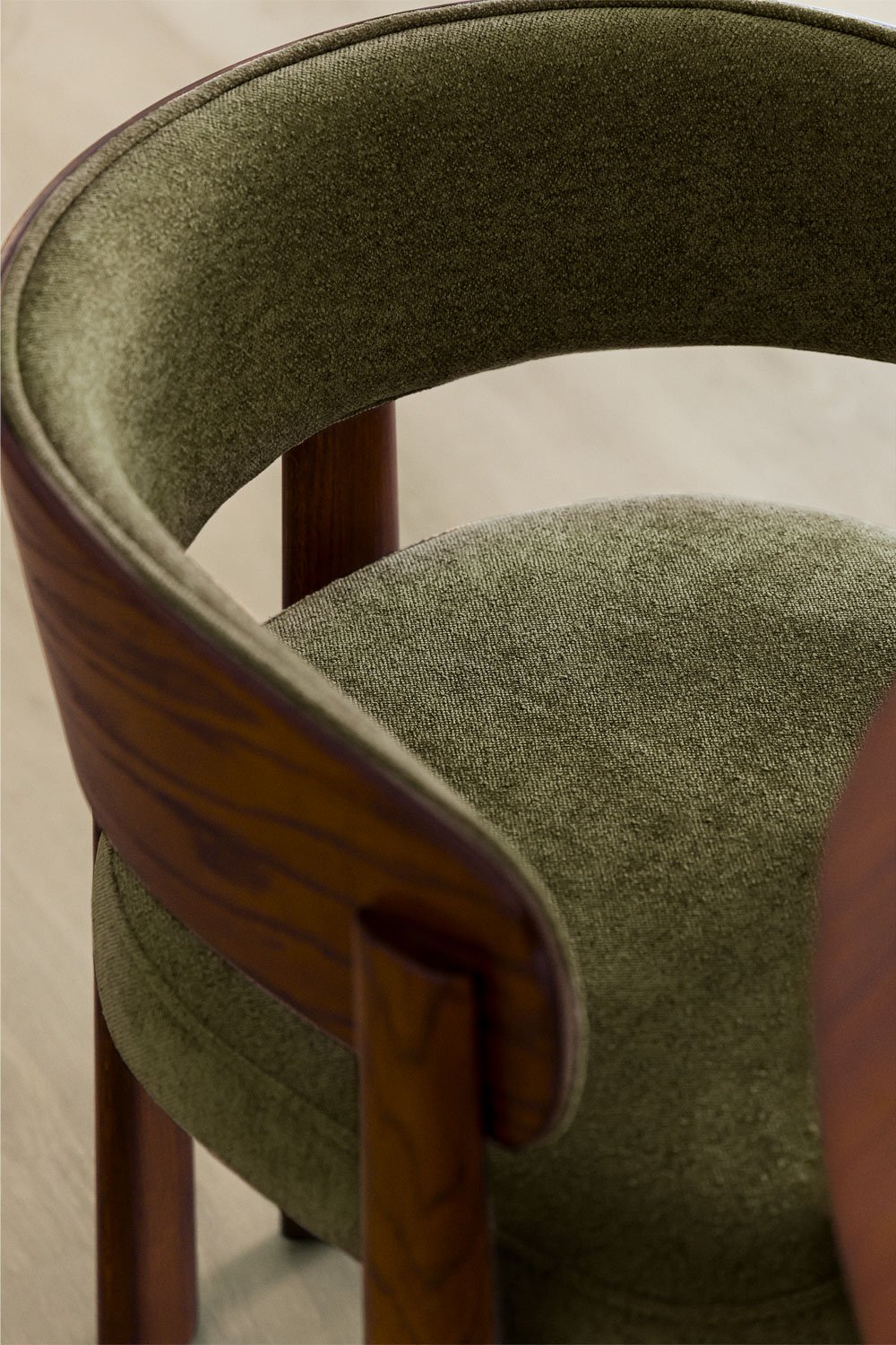 Chaise de salle à manger en bois de chêne et tapissée Olea, image de la galerie 2