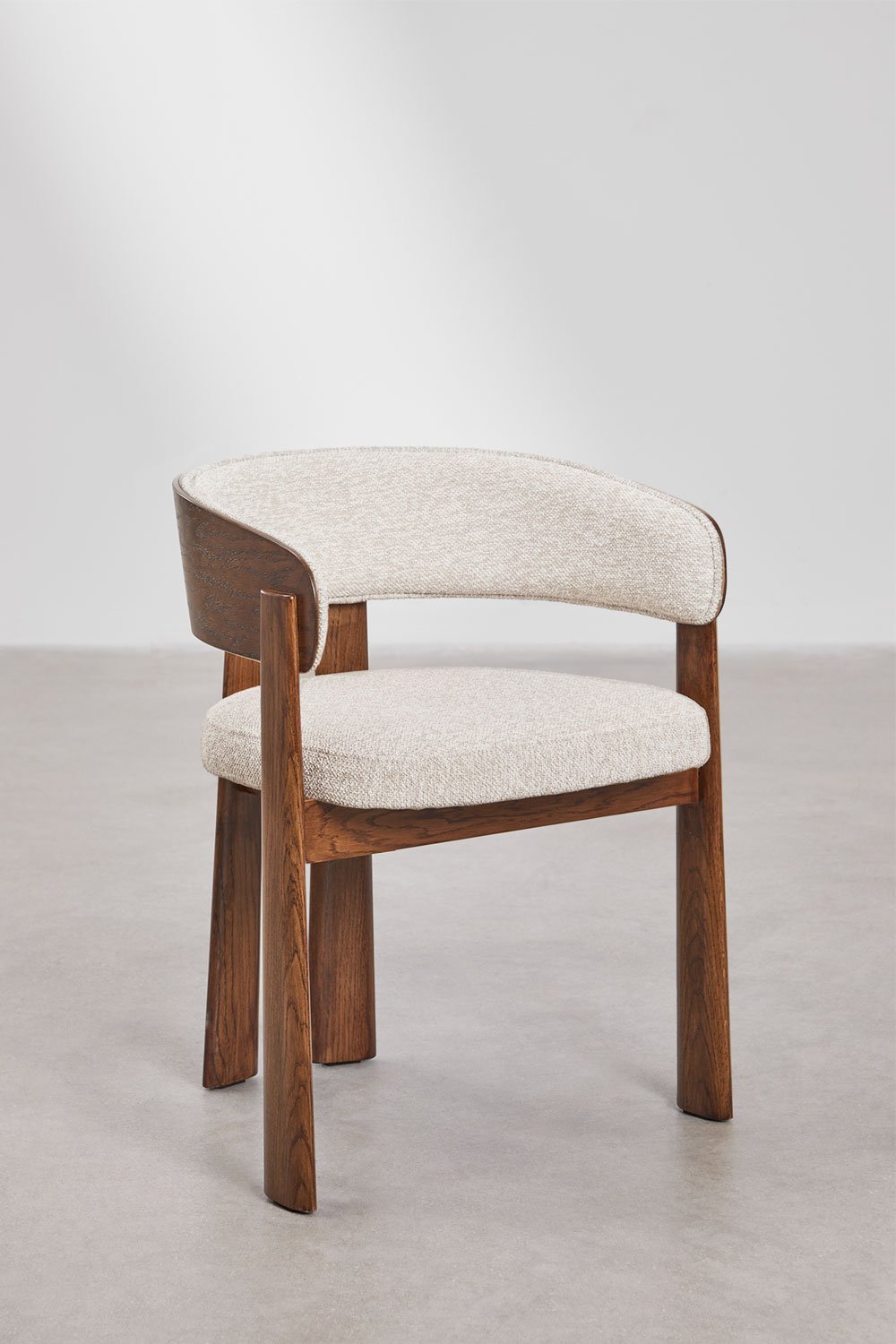 Chaise de salle à manger en bois de chêne et tapissée Olea, image de la galerie 2