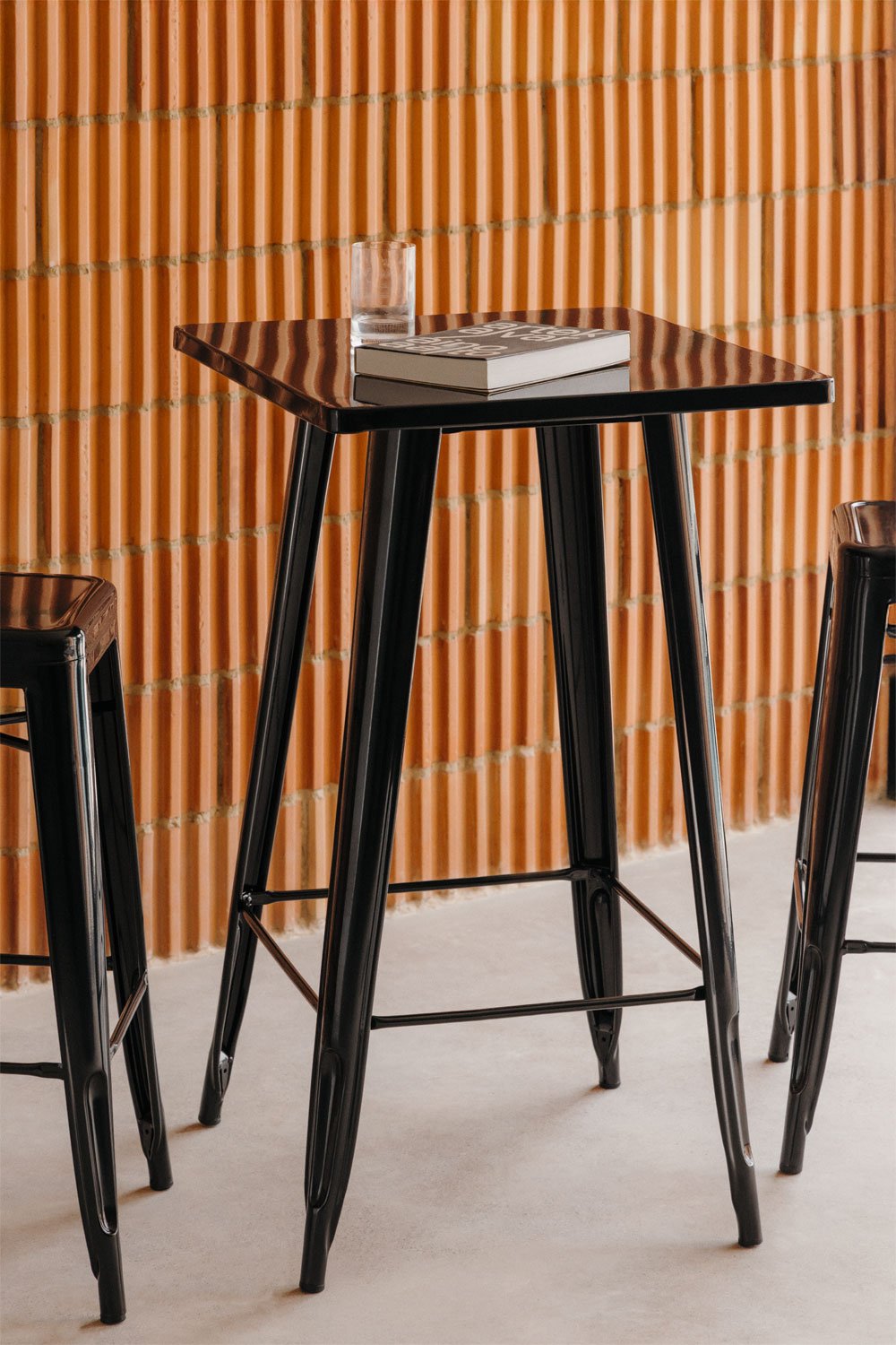 Table haute carrée 60x60 cm en acier Lix, image de la galerie 1