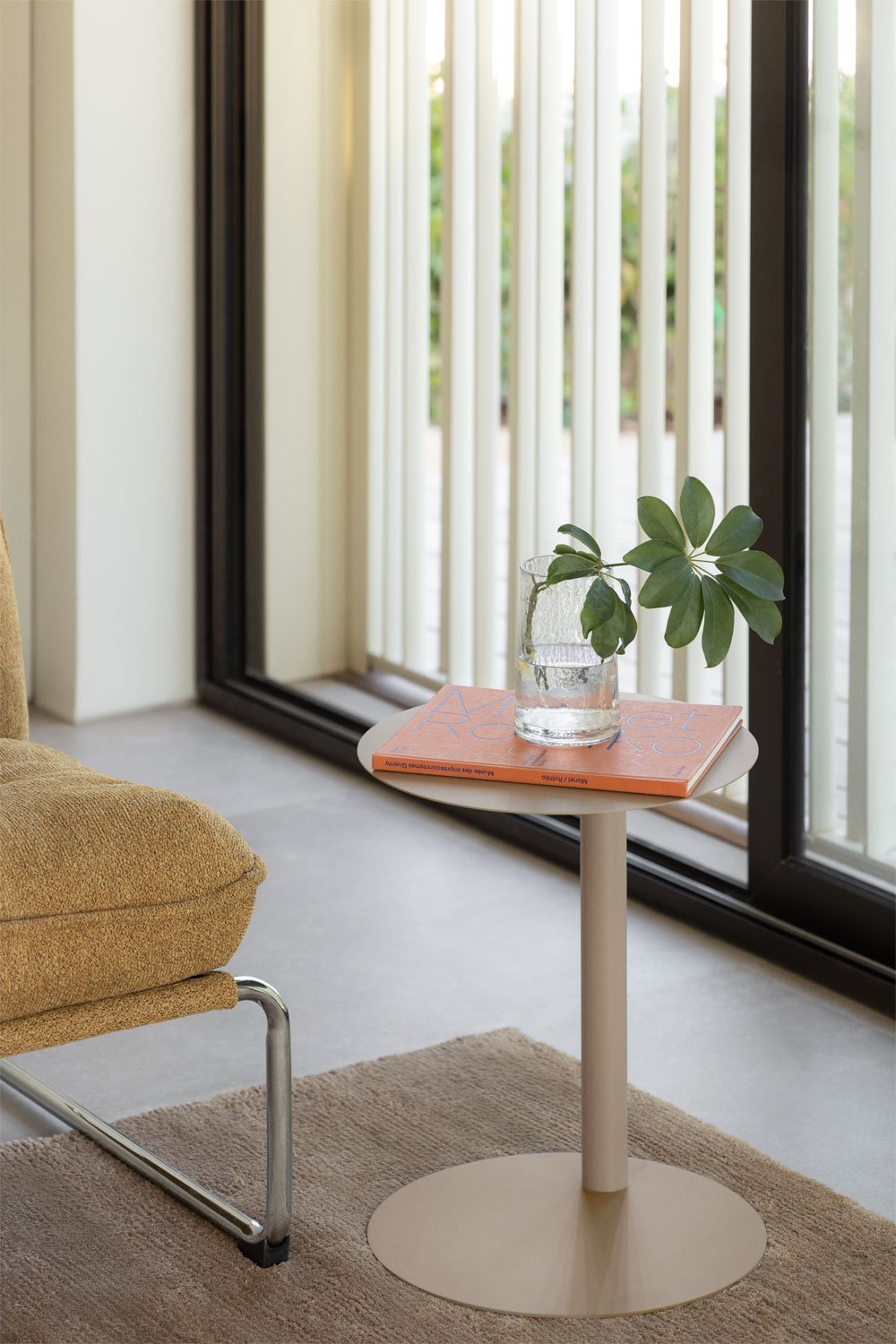 Table d'appoint ronde Ø40 cm en acier inoxydable Yannik, image de la galerie 1