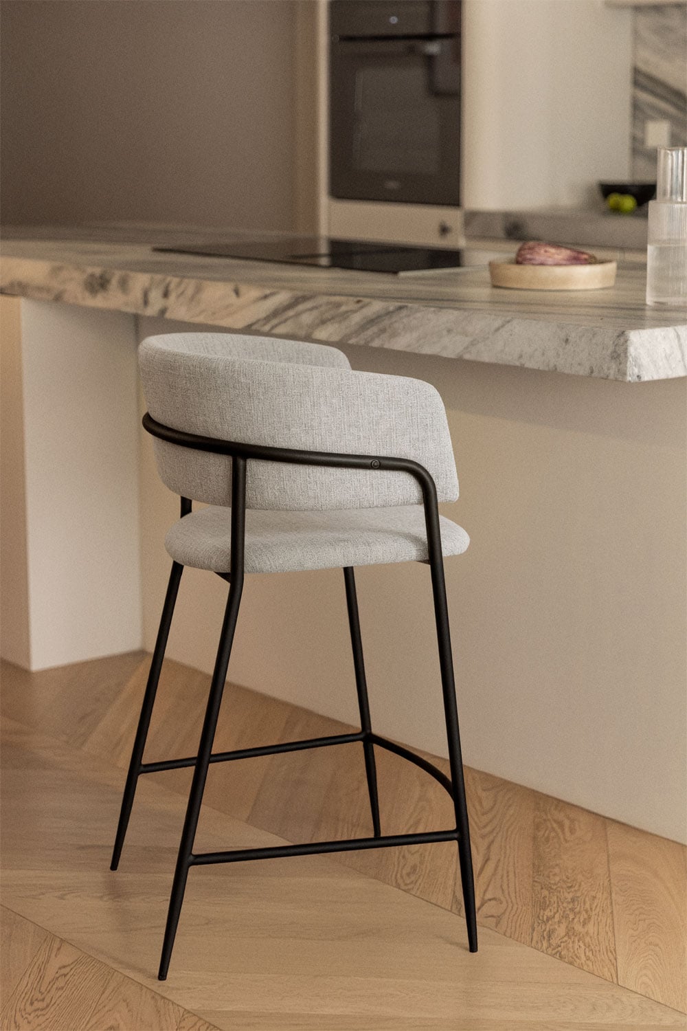 Pack de 2 tabourets hauts rembourrés Nalon, image de la galerie 1