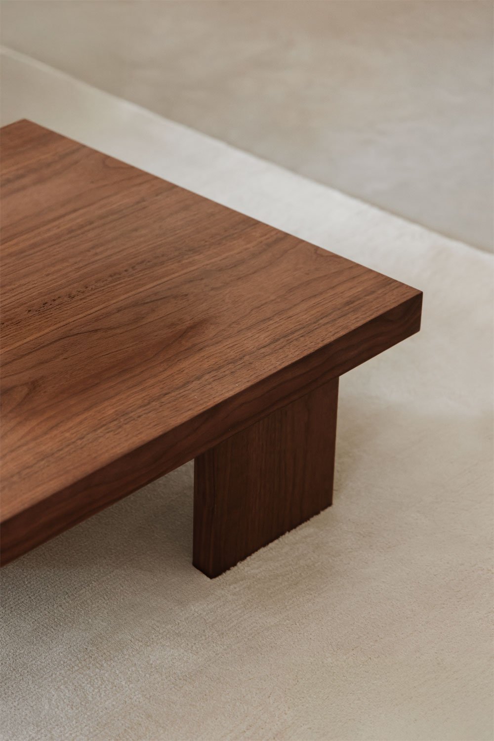 Table basse rectangulaire 100x60 cm en MDF et placage Bernay, image de la galerie 2