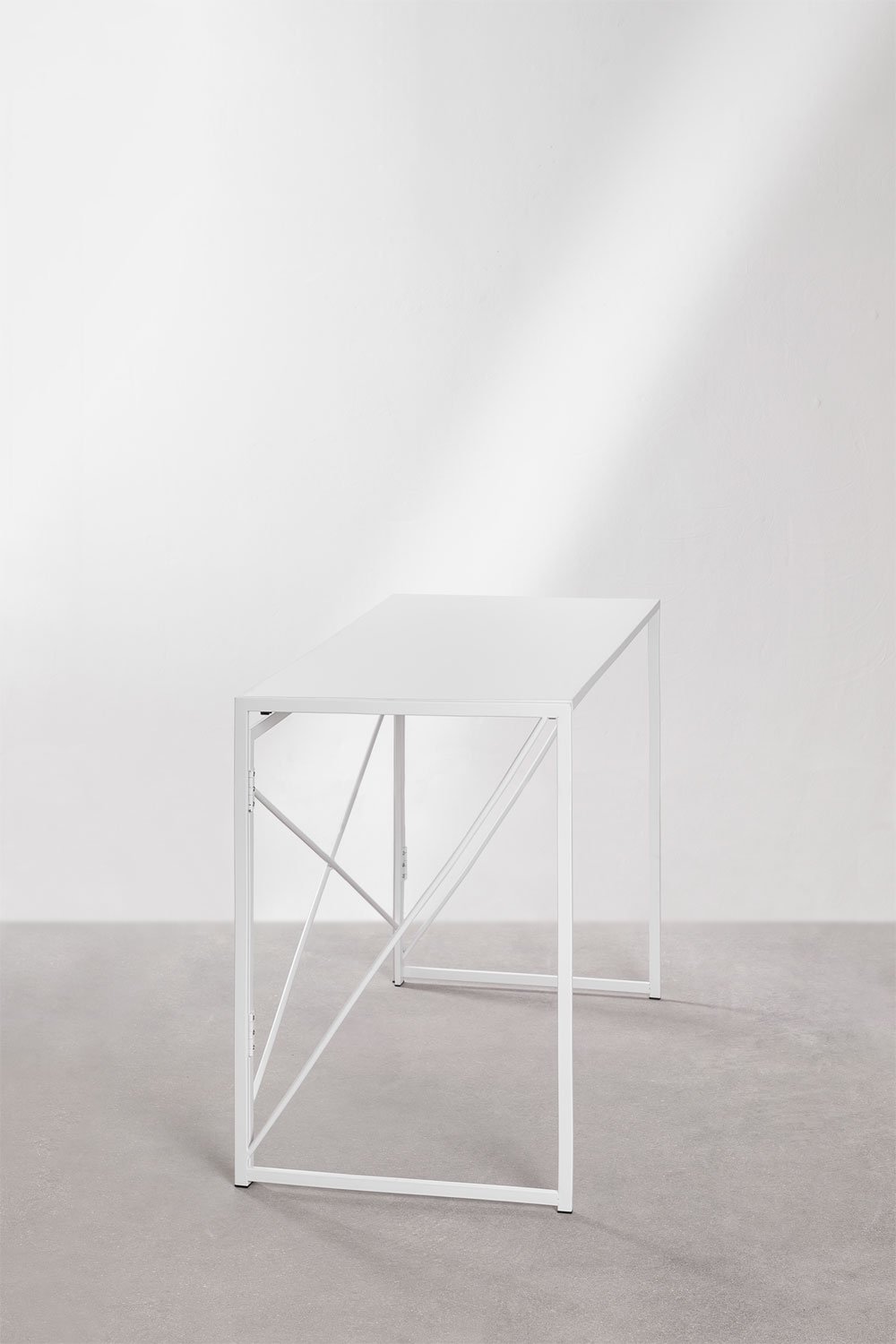 Bureau rectangulaire pliant 100x50 cm en MDF et métal Andra, image de la galerie 3