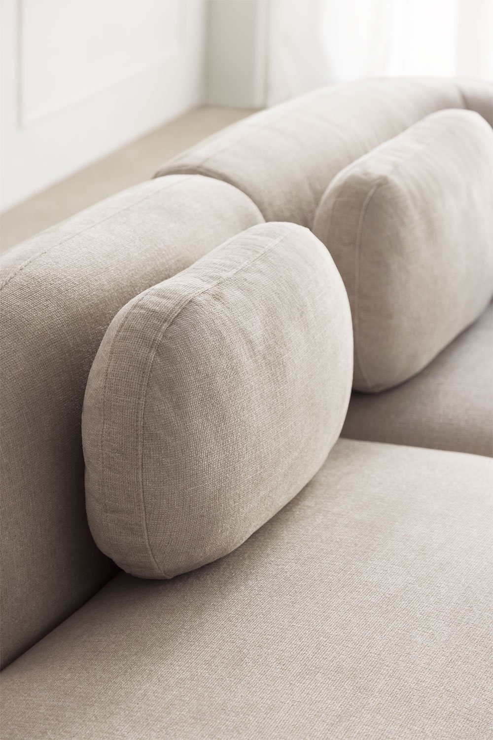 Canapé modulable avec méridienne droite 2 pièces en chenille Coquette, image de la galerie 2