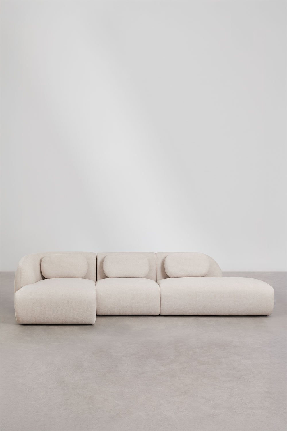 Canapé modulaire avec méridienne gauche en 3 pièces et divan droit en chenille Coquette, image de la galerie 5