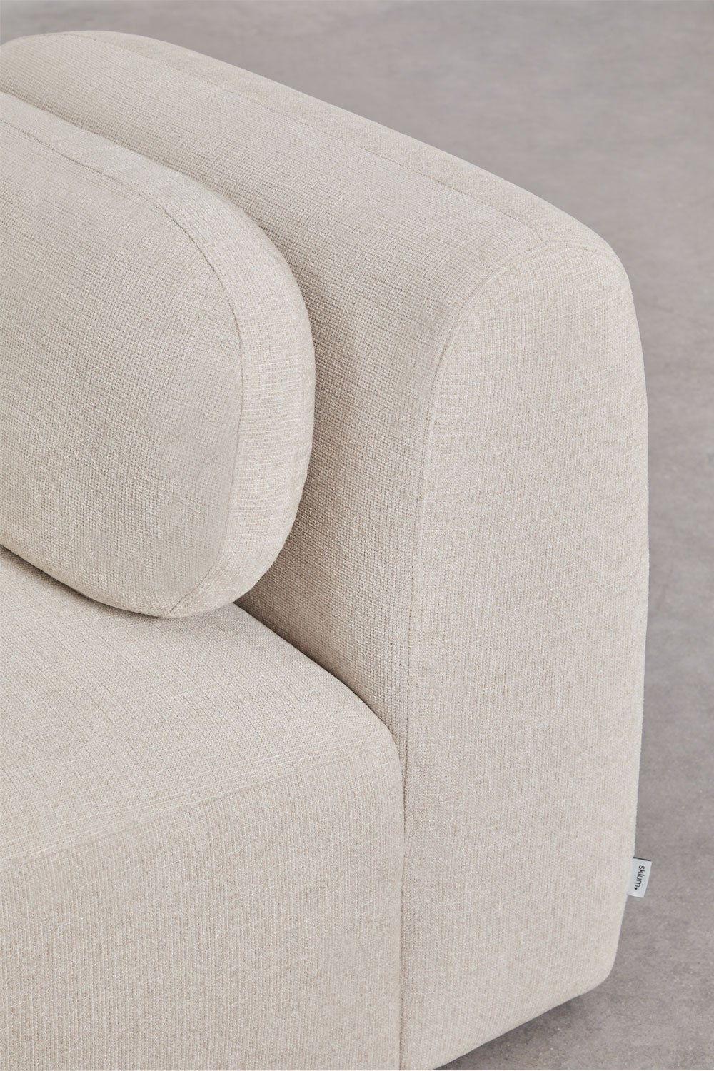 Canapé modulaire avec méridienne droite en 2 pièces avec divan gauche en chenille Coquette, image de la galerie 7