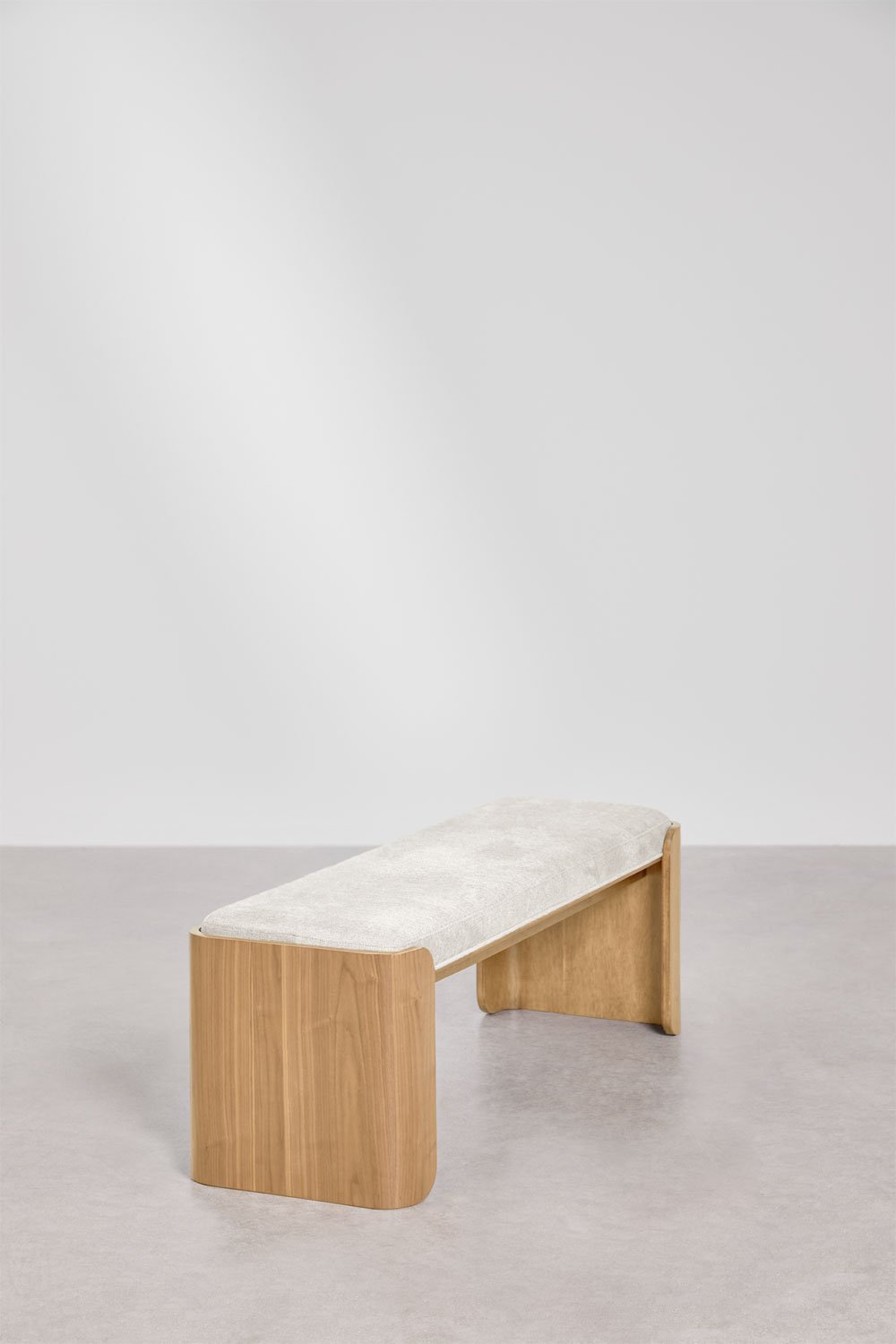 Banc en bois de caoutchouc et placage Lofren, image de la galerie 2