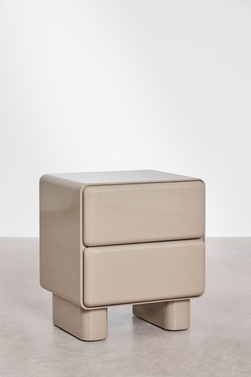 Pack de 2 tables de chevet rectangulaires avec deux tiroirs en MDF Sheila, image de la galerie 3