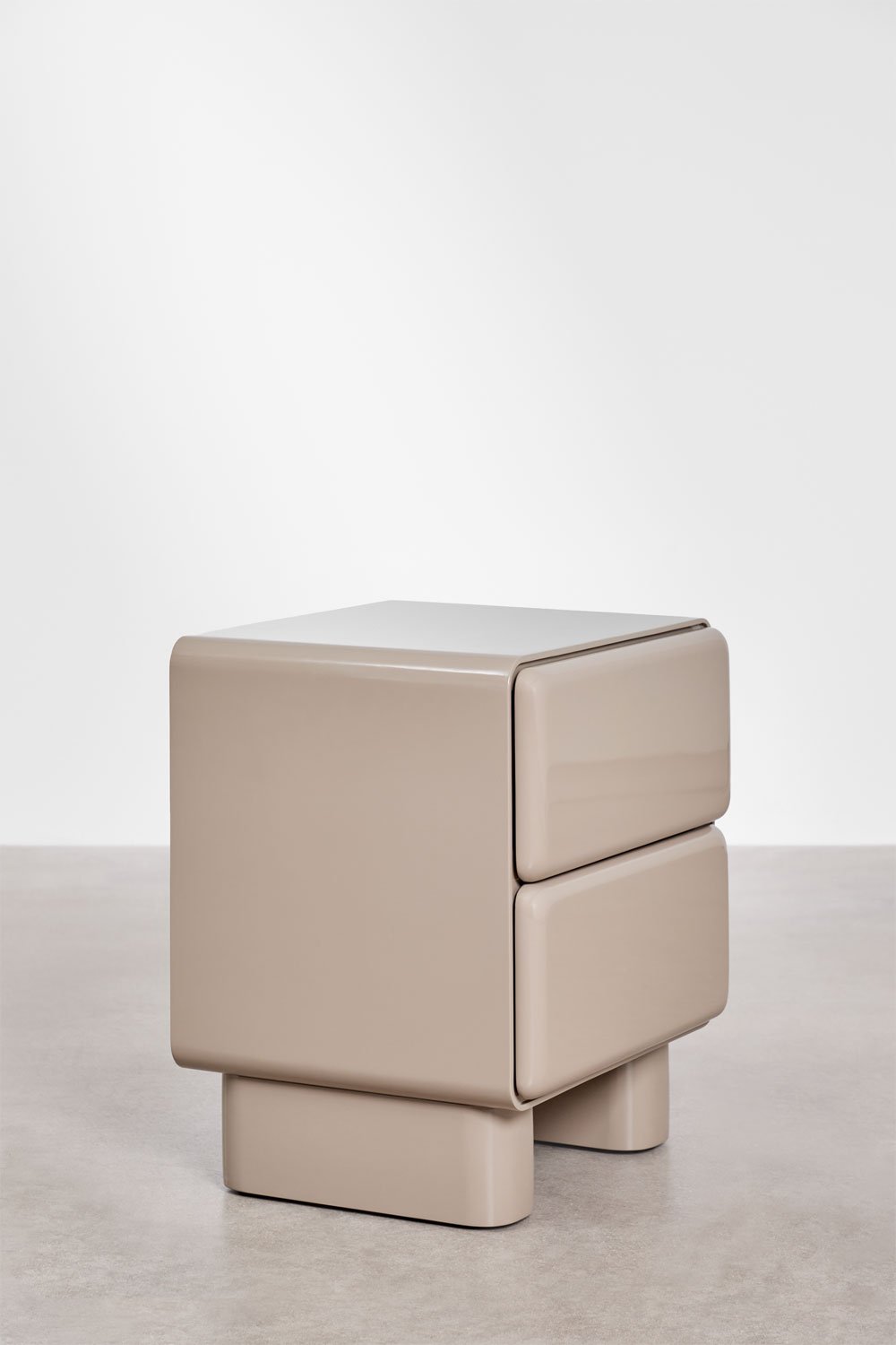 Pack de 2 tables de chevet rectangulaires avec deux tiroirs en MDF Sheila, image de la galerie 4