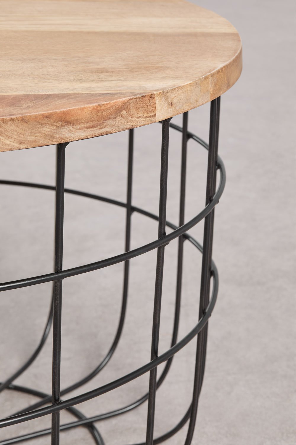 Table basse ronde en manguier et acier (Ø62 cm) Ket, image de la galerie 5