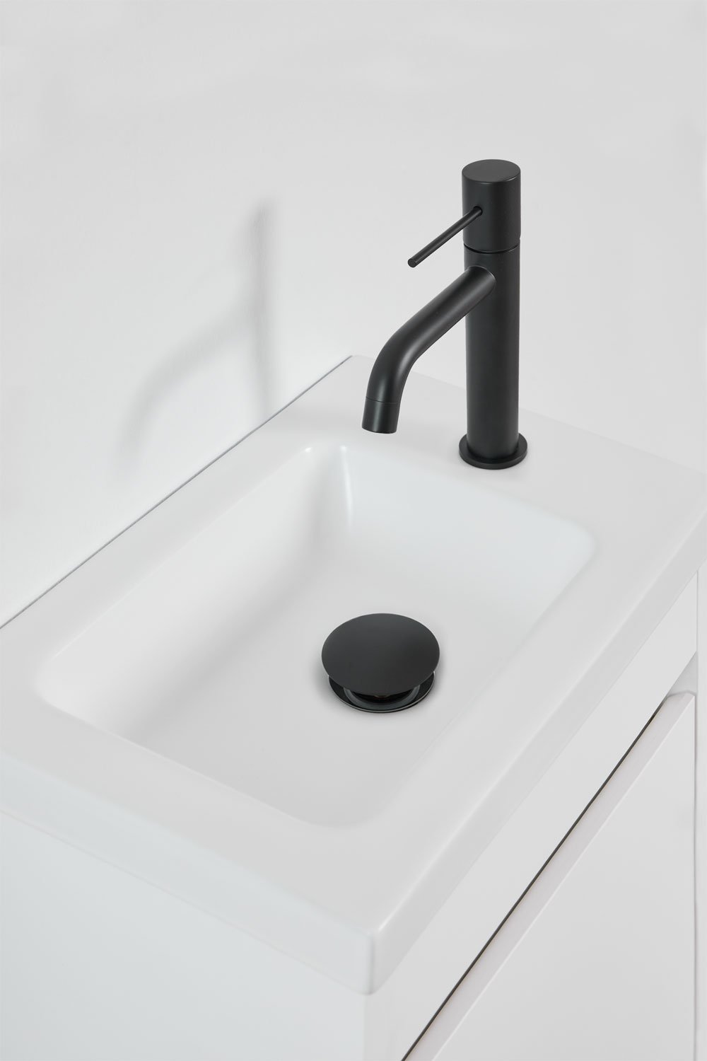 Ensemble de meuble de salle de bain suspendu en bois avec lavabo intégré Narek, image de la galerie 4