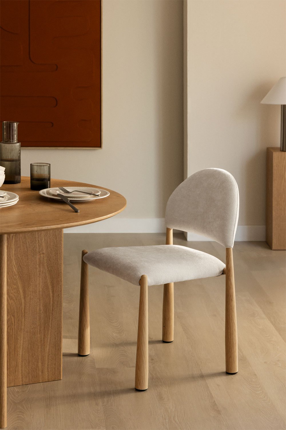 Chaise de salle à manger tapissée Nagore, image de la galerie 1