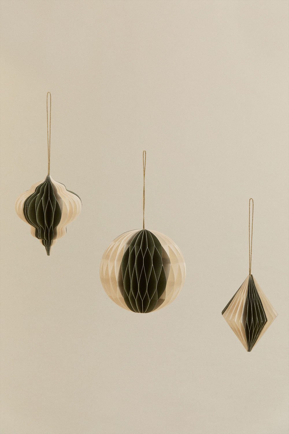 Ensemble de 3 décorations de Noël en papier Doreimi, image de la galerie 2