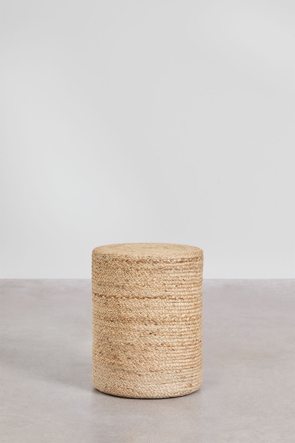 Pouf rond en jute naturel Veloran, image de la galerie 1
