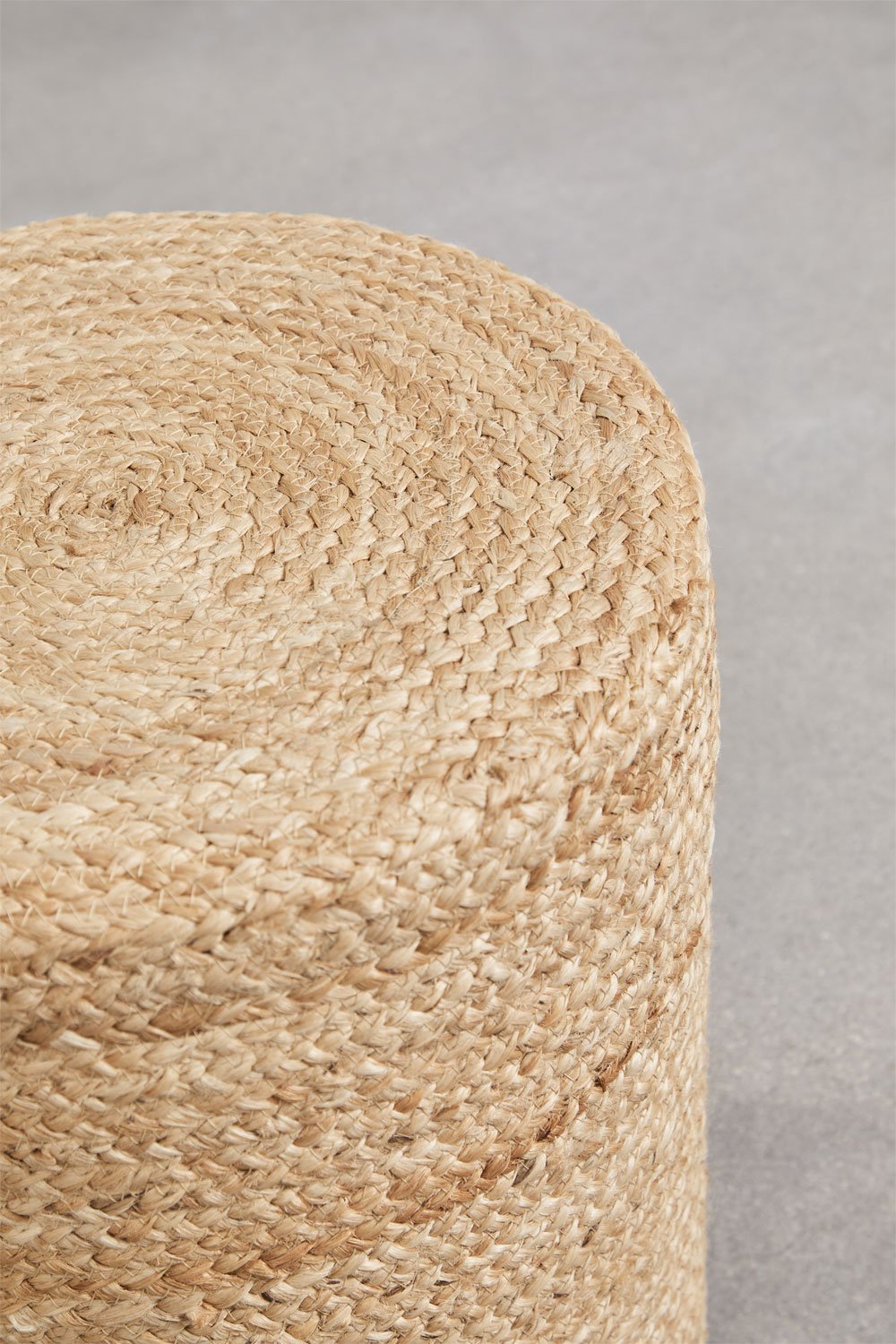 Pouf rond en jute naturel Veloran, image de la galerie 2
