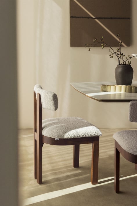 Chaise de salle à manger en tissu bouclé Argider