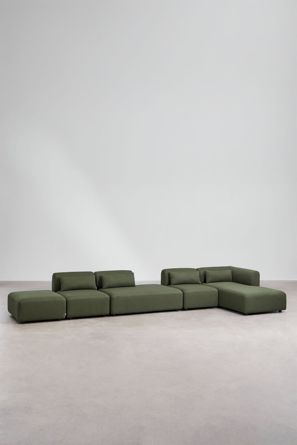 Canapé modulable avec méridienne d'angle droit 4 pièces avec méridienne et pouf Fogler, image de la galerie 1