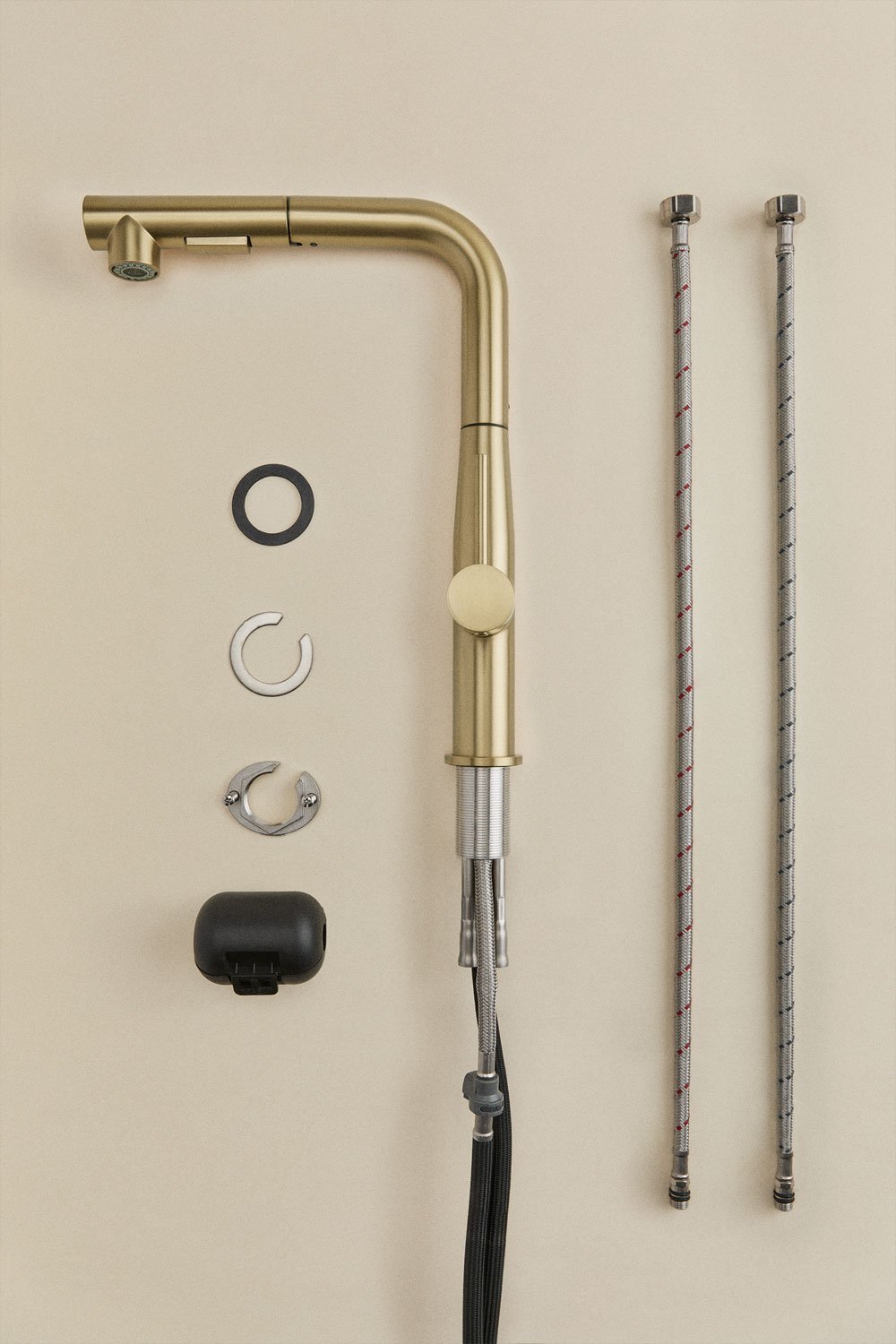 Robinet de cuisine avec bec haut extractible en acier inoxydable Olyt, image de la galerie 10