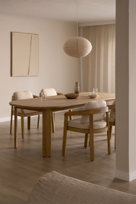 Table à manger ovale 240x100 cm en bois d'acacia Uleno