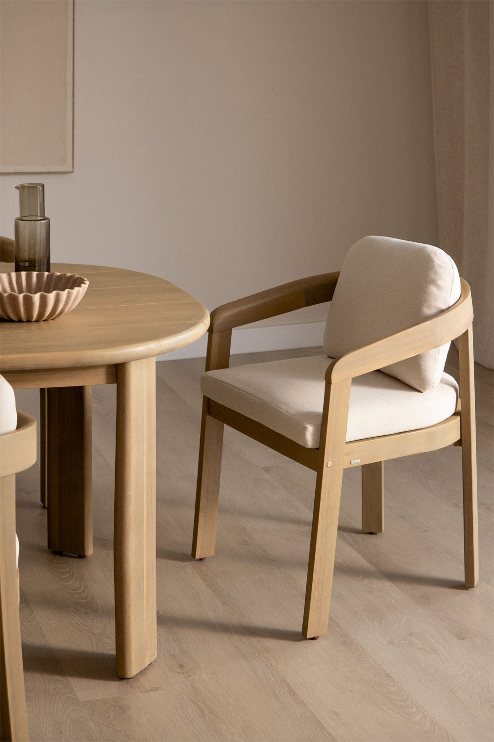 Lot de 4 chaises de salle à manger en bois d'acacia Uleno, image de la galerie 1