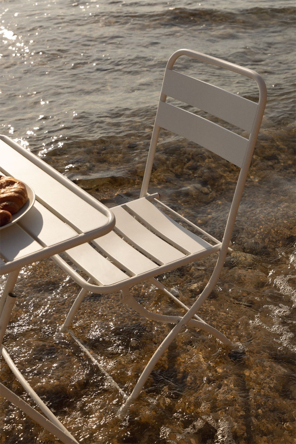 Chaise de jardin pliante en acier Janti, image de la galerie 1