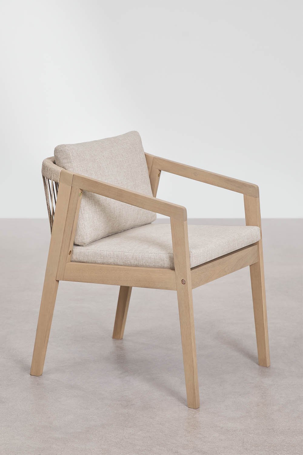 Chaise de salle à manger en bois d'acacia et corde tressée Kaela, image de la galerie 2