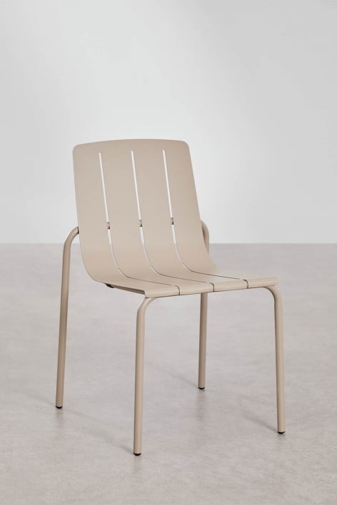 Pack de 4 chaises de salle à manger empilables en acier Isoria