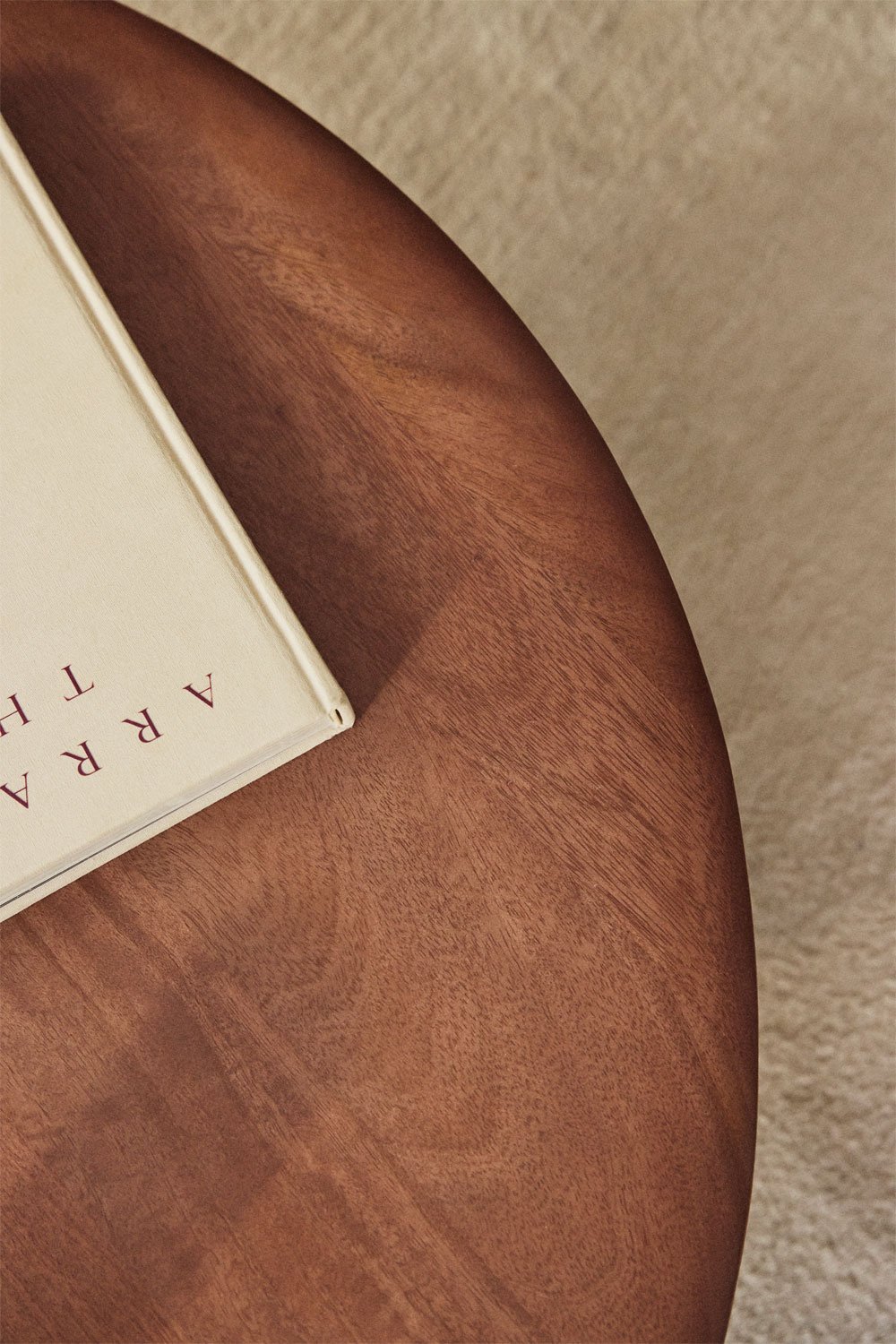 Table basse ronde Ø80 cm en bois de manguier et acier inoxydable Marvion, image de la galerie 2