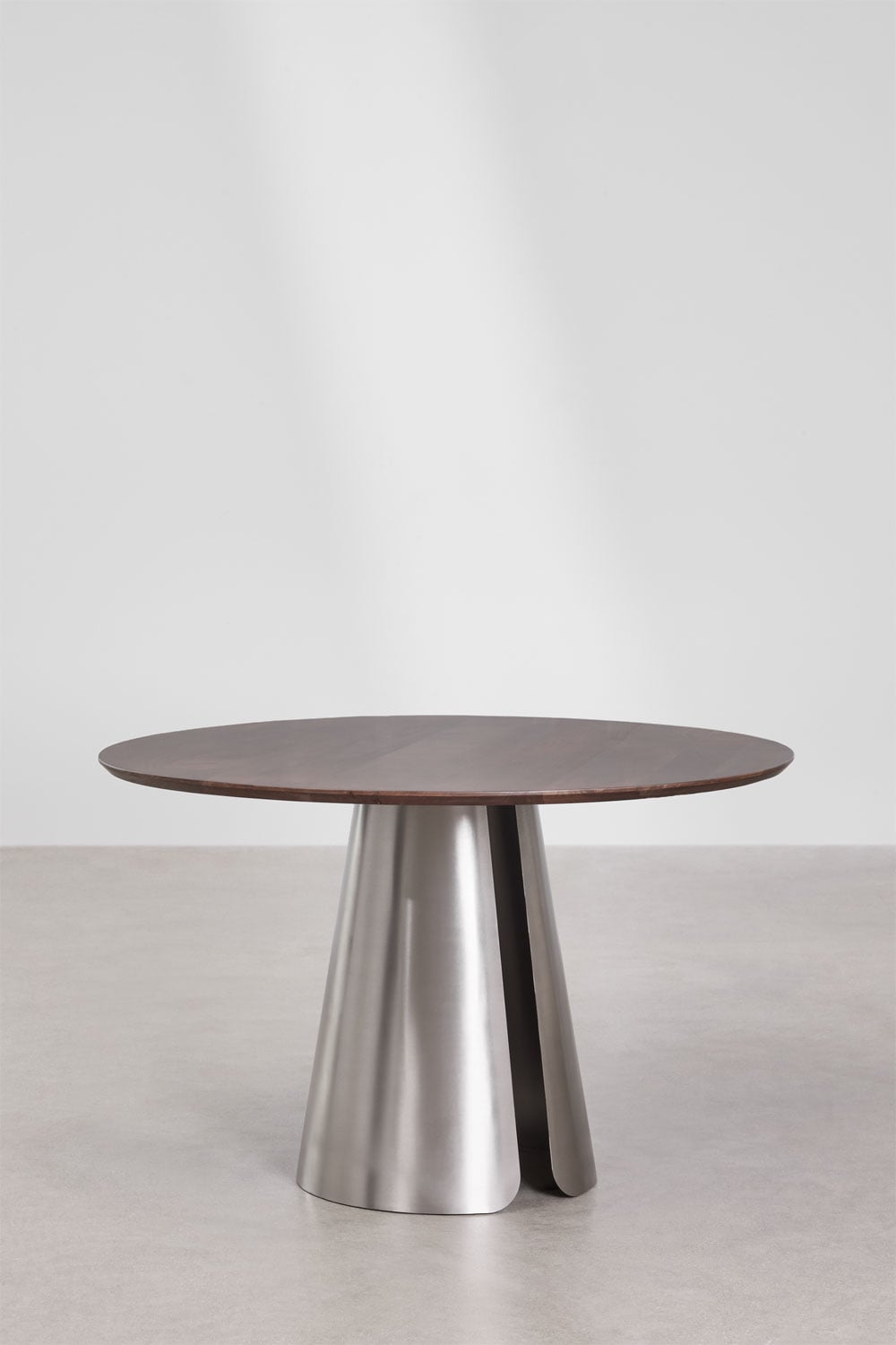 Table de salle à manger ronde Ø120 cm en acier inoxydable Baelor, image de la galerie 3