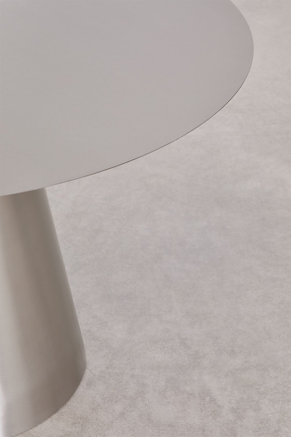 Table de salle à manger ronde Ø120 cm en acier inoxydable Baelor, image de la galerie 4