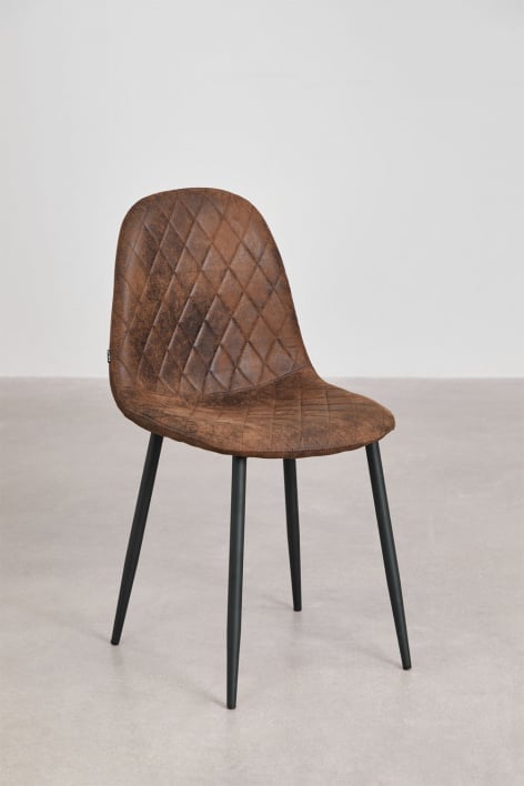 Chaise de salle à manger rembourrée Glamm - Noir