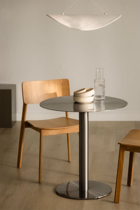 Table de salle à manger ronde en acier inoxydable Xiren