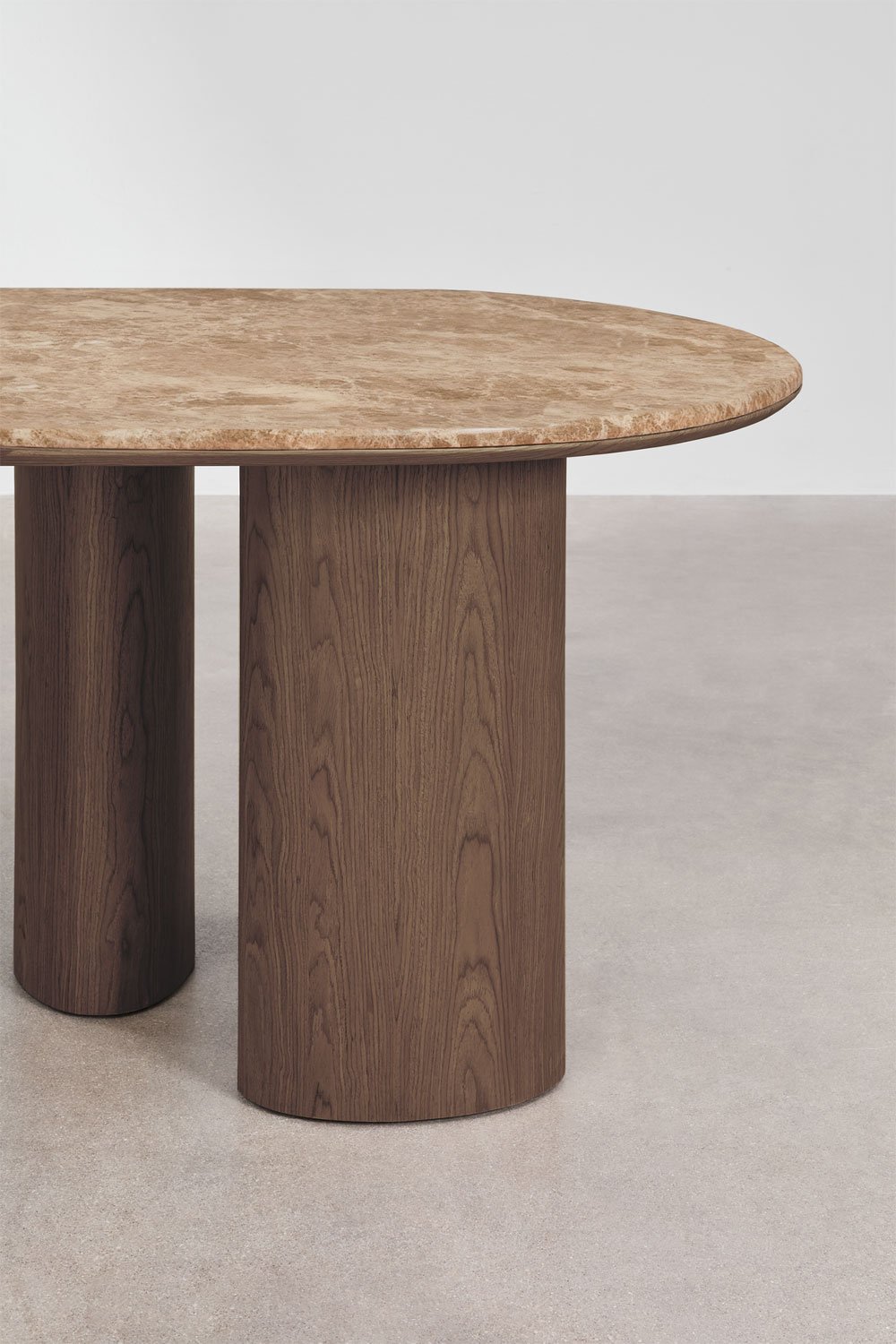 Table à manger ovale 220x100 cm en MDF et marbre Dayana, image de la galerie 5