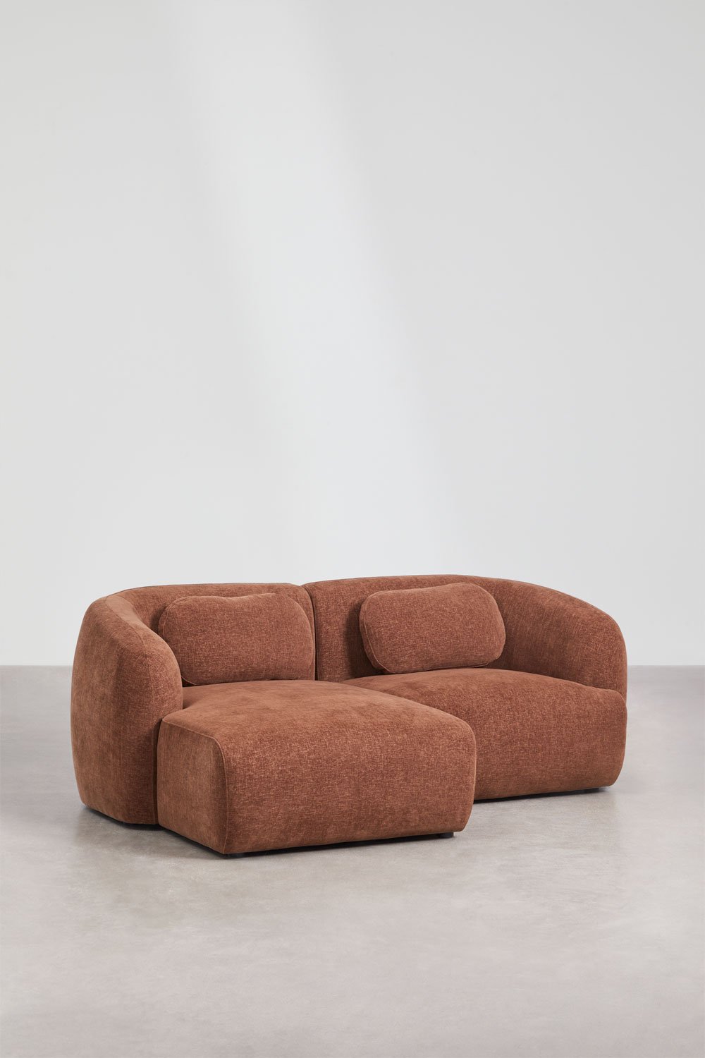 Canapé modulable avec méridienne gauche en chenille Coquette, 2 pièces, image de la galerie 3