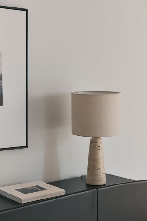 Socle pour lampe de table en travertin Davise