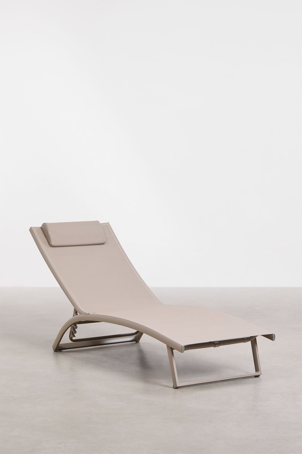 Chaise longue inclinable en aluminium avec coussin Dulem, image de la galerie 1